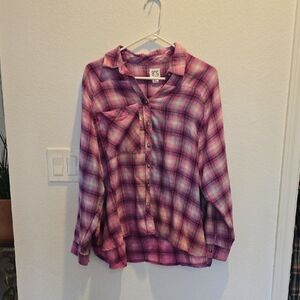 BDG Purple Plaid Shirt